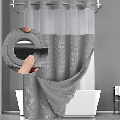 Waffle Weave Shower Curtain with Snap-In Washable Liner, Waterproof Double-Layer Shower Curtain, 72 x 75 Inch, 72 x 81 Inch,72 x 87 Inch