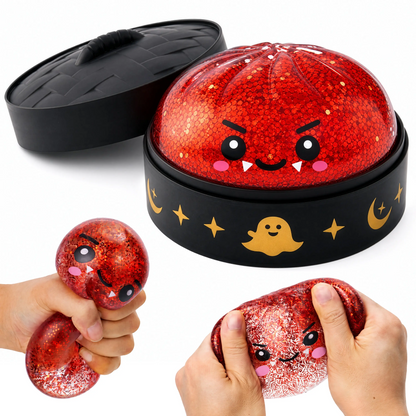 12 Pack Halloween Dumpling Squishy Toys, 5cm Mini Slow-Rebound Stress Relief Sensory Toys with Steamer Storage Box, Cute Pumpkin & Little Devil Designs, Soft Squeeze Fidget Toys for Kids & Adults, Halloween Party Favors, Gifts & Goodie Bag Fillers