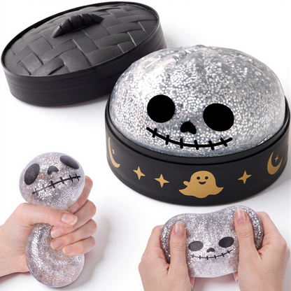 12 Pack Halloween Dumpling Squishy Toys, 5cm Mini Slow-Rebound Stress Relief Sensory Toys with Steamer Storage Box, Cute Pumpkin & Little Devil Designs, Soft Squeeze Fidget Toys for Kids & Adults, Halloween Party Favors, Gifts & Goodie Bag Fillers