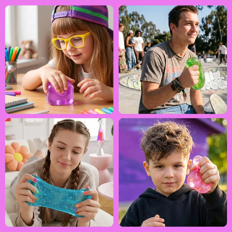 4 Pack 2-Inch Stress Relief Cubes, Slow Rising Squishy Fidget Toys, Soft Sensory Squeeze Toys for Kids & Adults, Relaxing Handheld Stress Toys for Home, School, Office, Travel, Birthday Parties, Classroom Rewards, Party Favors & Gift Ideas