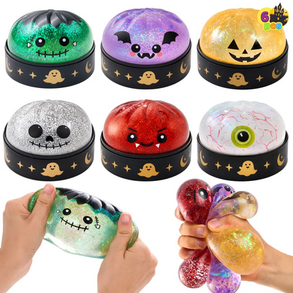 12 Pack Halloween Dumpling Squishy Toys, 5cm Mini Slow-Rebound Stress Relief Sensory Toys with Steamer Storage Box, Cute Pumpkin & Little Devil Designs, Soft Squeeze Fidget Toys for Kids & Adults, Halloween Party Favors, Gifts & Goodie Bag Fillers