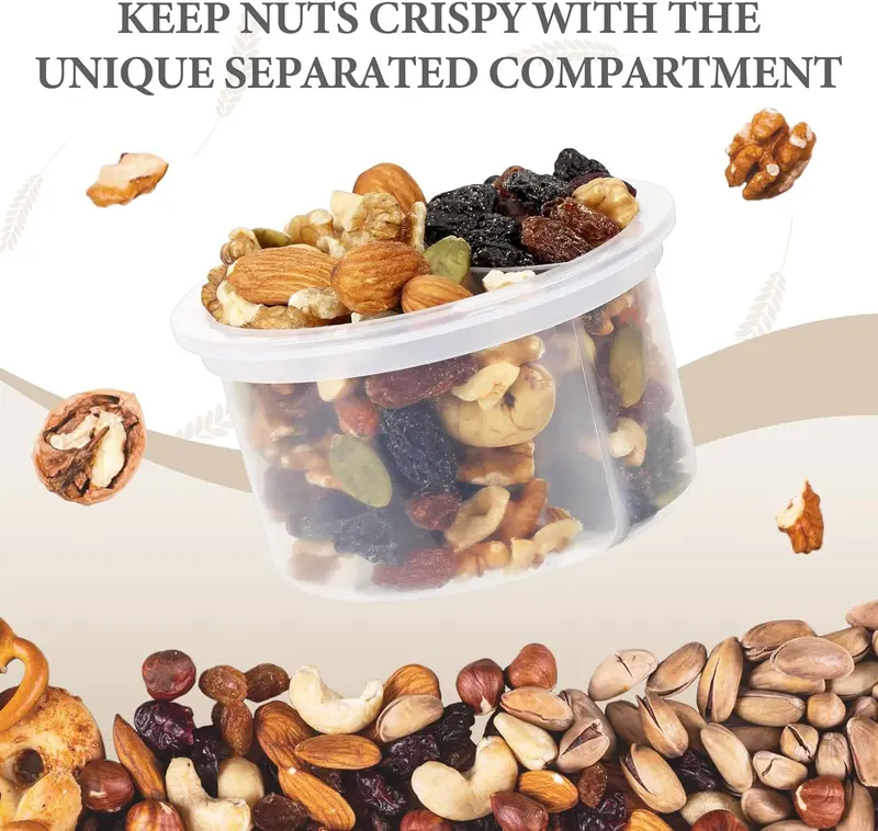 16oz Overnight Oats Containers with Lids & Folding Spoons – Glass Meal Prep Jars with Divided Compartments for Yogurt, Fruit & Snacks