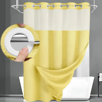 Waffle Weave Shower Curtain with Snap-In Washable Liner, Waterproof Double-Layer Shower Curtain, 72 x 75 Inch, 72 x 81 Inch,72 x 87 Inch