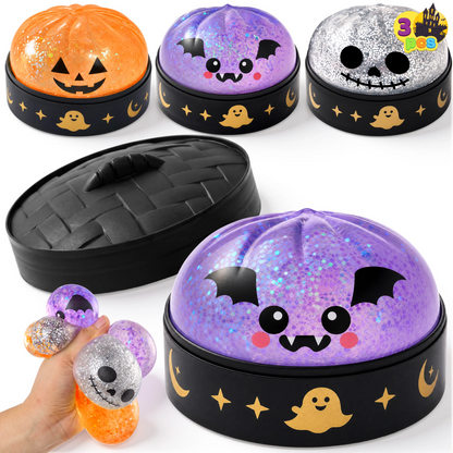 12 Pack Halloween Dumpling Squishy Toys, 5cm Mini Slow-Rebound Stress Relief Sensory Toys with Steamer Storage Box, Cute Pumpkin & Little Devil Designs, Soft Squeeze Fidget Toys for Kids & Adults, Halloween Party Favors, Gifts & Goodie Bag Fillers