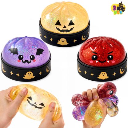 12 Pack Halloween Dumpling Squishy Toys, 5cm Mini Slow-Rebound Stress Relief Sensory Toys with Steamer Storage Box, Cute Pumpkin & Little Devil Designs, Soft Squeeze Fidget Toys for Kids & Adults, Halloween Party Favors, Gifts & Goodie Bag Fillers