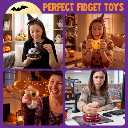 12 Pack Halloween Dumpling Squishy Toys, 5cm Mini Slow-Rebound Stress Relief Sensory Toys with Steamer Storage Box, Cute Pumpkin & Little Devil Designs, Soft Squeeze Fidget Toys for Kids & Adults, Halloween Party Favors, Gifts & Goodie Bag Fillers