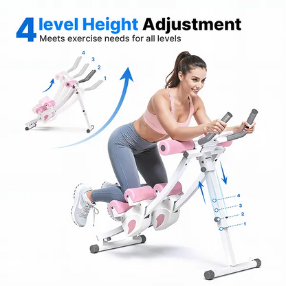 Dual Track Ab Trainer with LCD Monitor, 440 lbs Weight Capacity, Foldable Abdominal Exercise Machine with Ergonomic Support, Full Body Workout Equipment for Home Gym