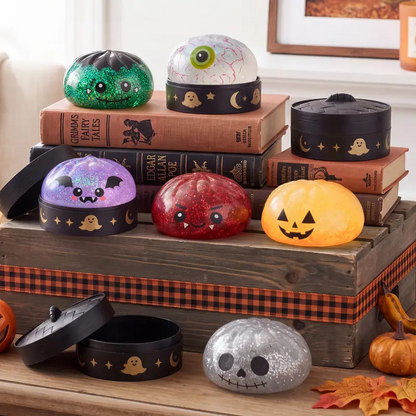 12 Pack Halloween Dumpling Squishy Toys, 5cm Mini Slow-Rebound Stress Relief Sensory Toys with Steamer Storage Box, Cute Pumpkin & Little Devil Designs, Soft Squeeze Fidget Toys for Kids & Adults, Halloween Party Favors, Gifts & Goodie Bag Fillers